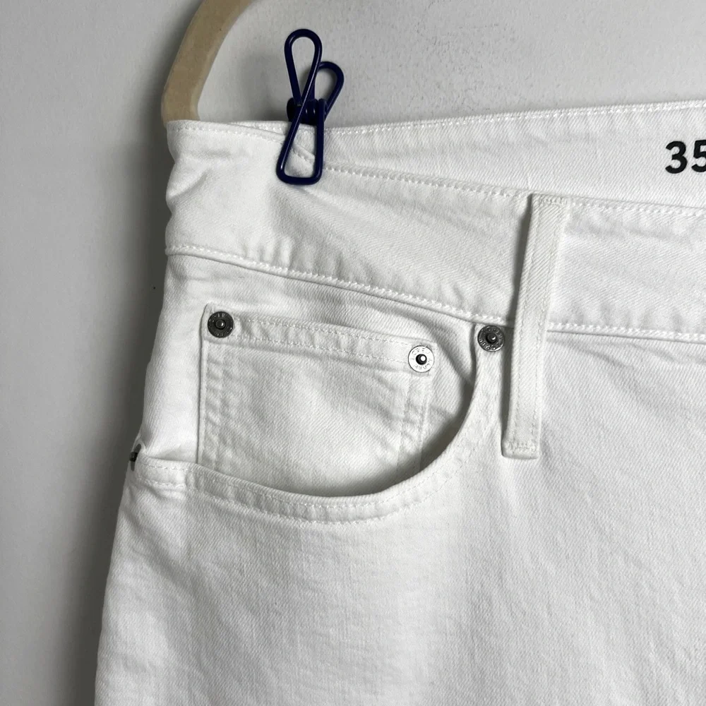 NEW J. Crew White Curvy Slim Wide-Leg Classic Preppy Relaxed High Rise Jeans‎ 35